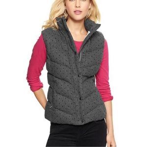 GAP Winter Warmth Outdoor Edition Wool Blend Down Filled Polka Dot Vest